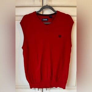 Chaps 100% cotton red Vest. Large (could be unisex) EUC